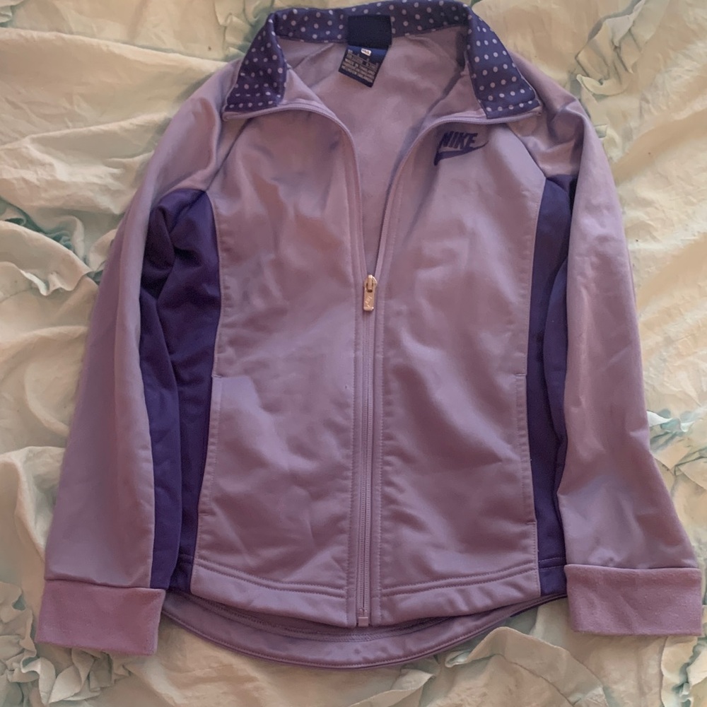 Nike Lavender and Purple Full-Zip Bomber Jacket kids 6x